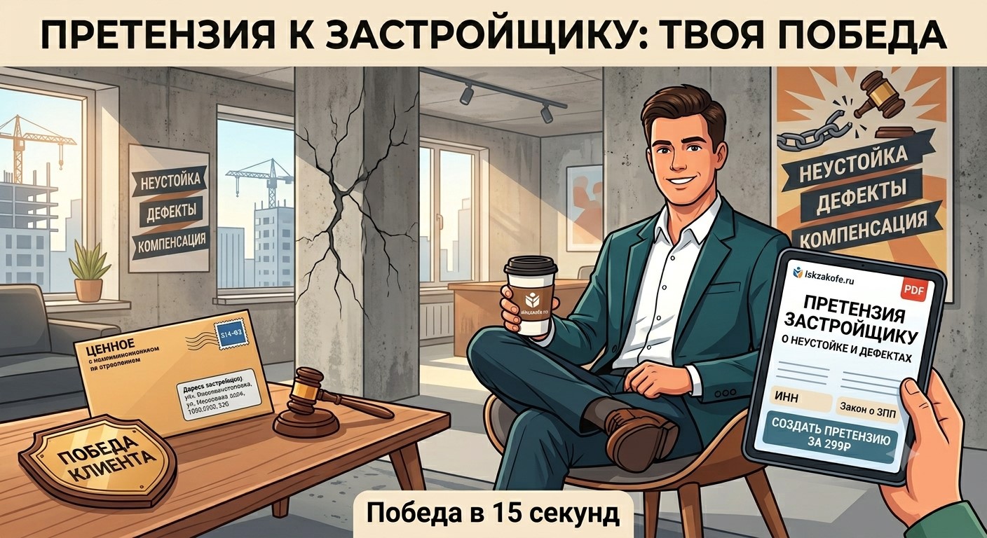 Досудебная претензия к застройщику за дефекты и просрочку